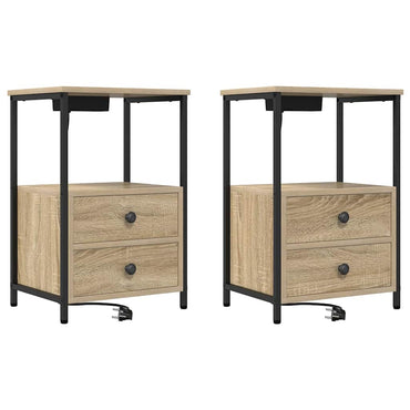 vidaXL Nachttisch 2 pcs Sonoma-Eiche 40 x 31 x 60 cm Holzwerkstoff