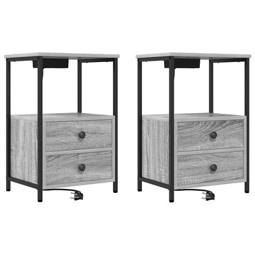 vidaXL Nachttisch 2 pcs Graues Sonoma 40 x 31 x 60 cm Holzwerkstoff