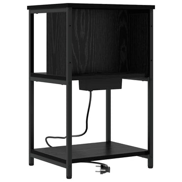 vidaXL Nachttisch Schwarz Eichen-Optik 38 x 31 x 61 cm Holzwerkstoff