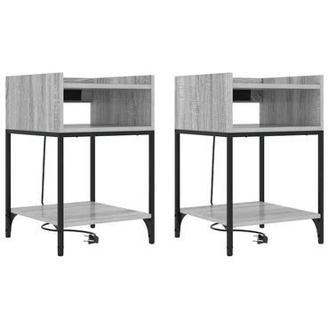vidaXL Tables de chevet 2 pcs Gris Sonoma 40 x 40 x 61 cm Bois d'ingénierie