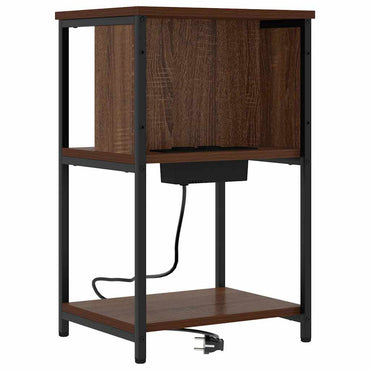 vidaXL Table de chevet aspect chêne marron 40 x 40 x 61 cm, bois d'ingénierie