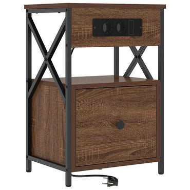 vidaXL Nachttisch Braun Eichen-Optik 40 x 31 x 60 cm Holzwerkstoff