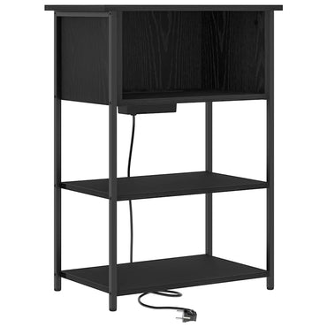 vidaXL Nachttisch Schwarz Eichen-Optik 55 x 31 x 76 cm Holzwerkstoff
