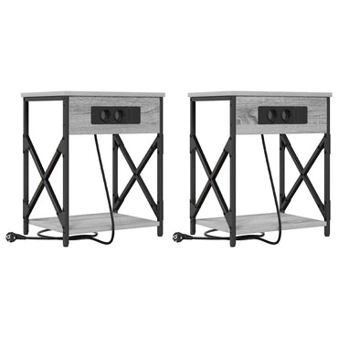 vidaXL Nachttisch 2 pcs Graues Sonoma 41 x 31 x 51 cm Holzwerkstoff