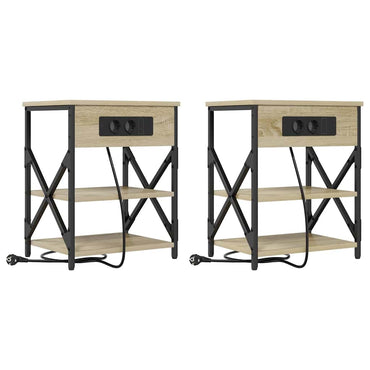 vidaXL Nachttisch 2 pcs Sonoma-Eiche 41 x 31 x 51 cm Holzwerkstoff