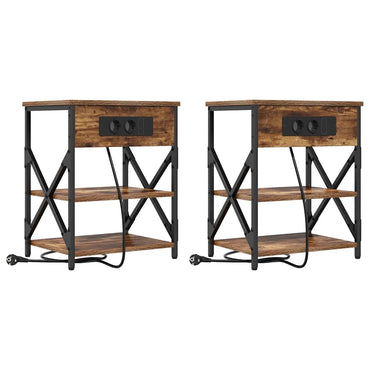 vidaXL Nachttisch mit Regal 2 pcs Geräucherte Eiche 41 x 31 x 51 cm