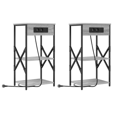 vidaXL Nachttisch 2 pcs Graues Sonoma 41 x 31 x 76 cm Holzwerkstoff