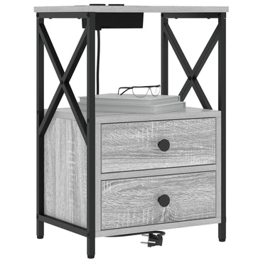 vidaXL Nachttisch 2 pcs Graues Sonoma 40 x 31 x 60 cm Holzwerkstoff