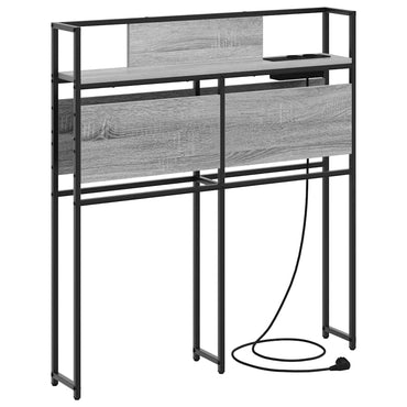 vidaXL Stauraum-Kopfteil mit Regal Grau Sonoma 100 cm Holzwerkstoff