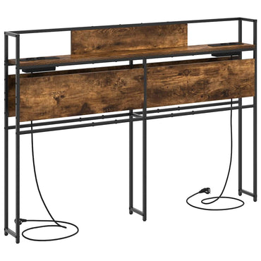 vidaXL Stauraum-Kopfteil mit Regal Räuchereiche 140 cm Holzwerkstoff
