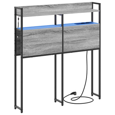 vidaXL Aufbewahrungskopfteil mit Regal Grau Sonoma 90 cm Holzwerkstoff