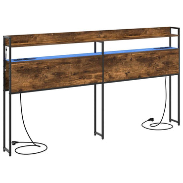 vidaXL Aufbewahrungskopfteil Räuchereiche 180 cm Holzwerkstoff