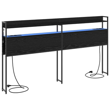 vidaXL Aufbewahrungskopfteil Schwarz Eichen-Optik 200 cm Holzwerkstoff