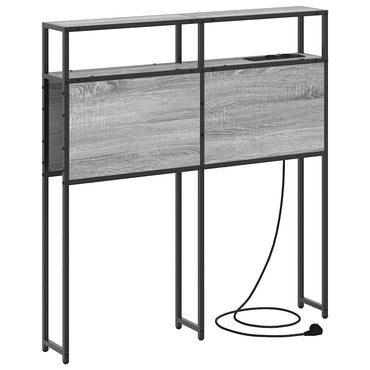 vidaXL Stauraum-Kopfteil mit Regal Grau Sonoma 80 cm Holzwerkstoff