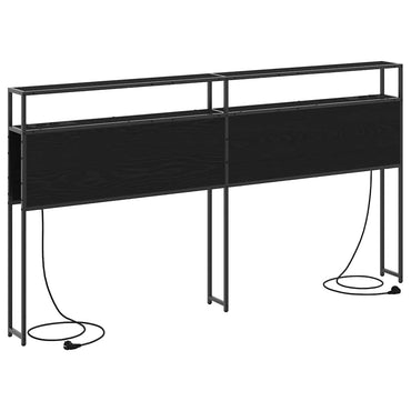 vidaXL Stauraum-Kopfteil Schwarz Eichen-Optik 180 cm Holzwerkstoff