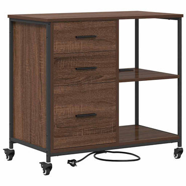 vidaXL Schrank mit Ladestation Braun Eichen-Optik 76 x 41 x 72 cm
