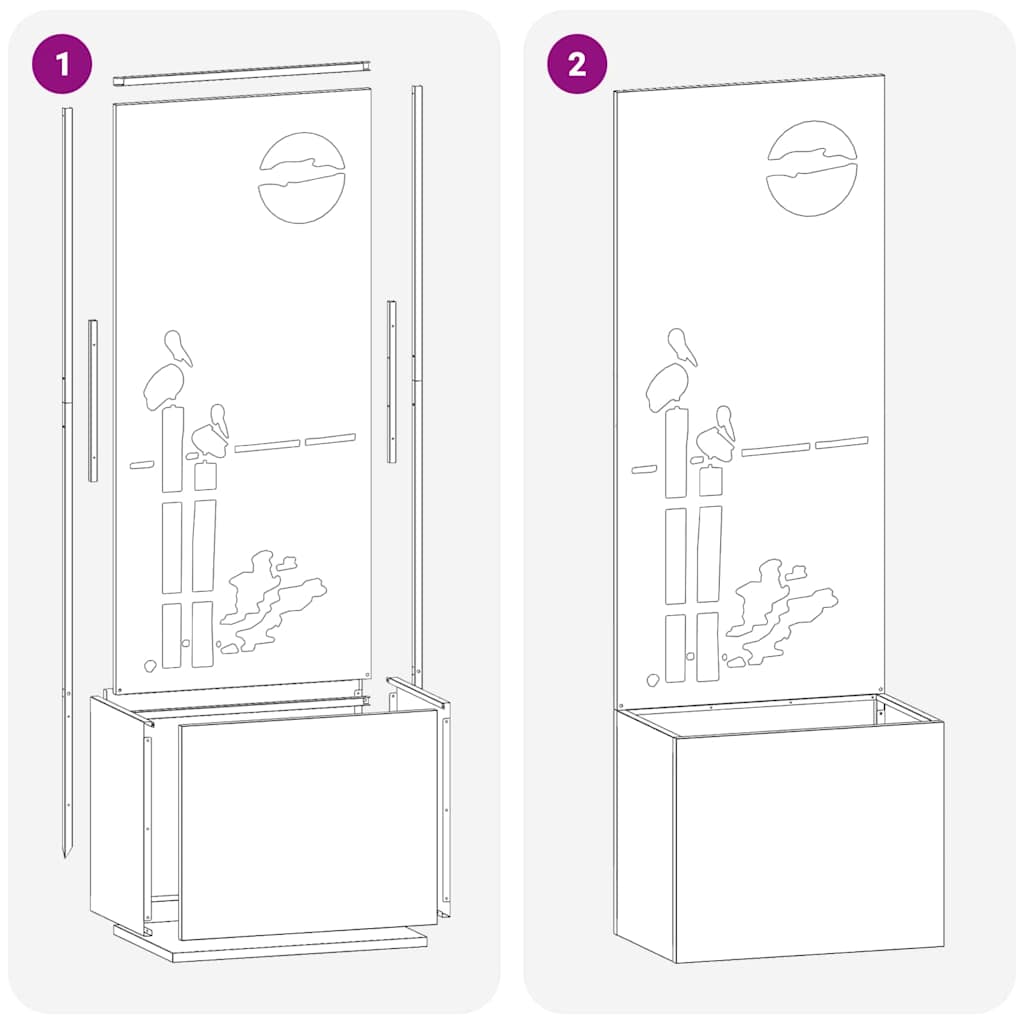 Garten Sichtschutz-Leinwand Rostig 50 x 32 x 150 cm