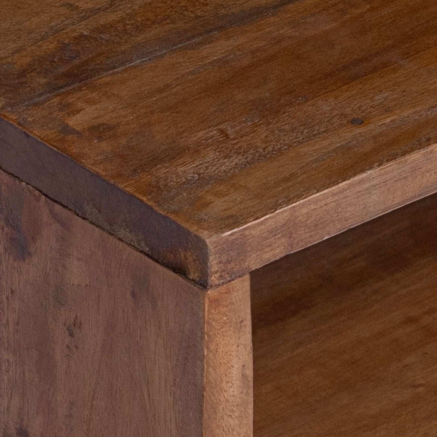 Akzenttisch mit Regal 3 pcs Braun Massives Mahagoni Holz