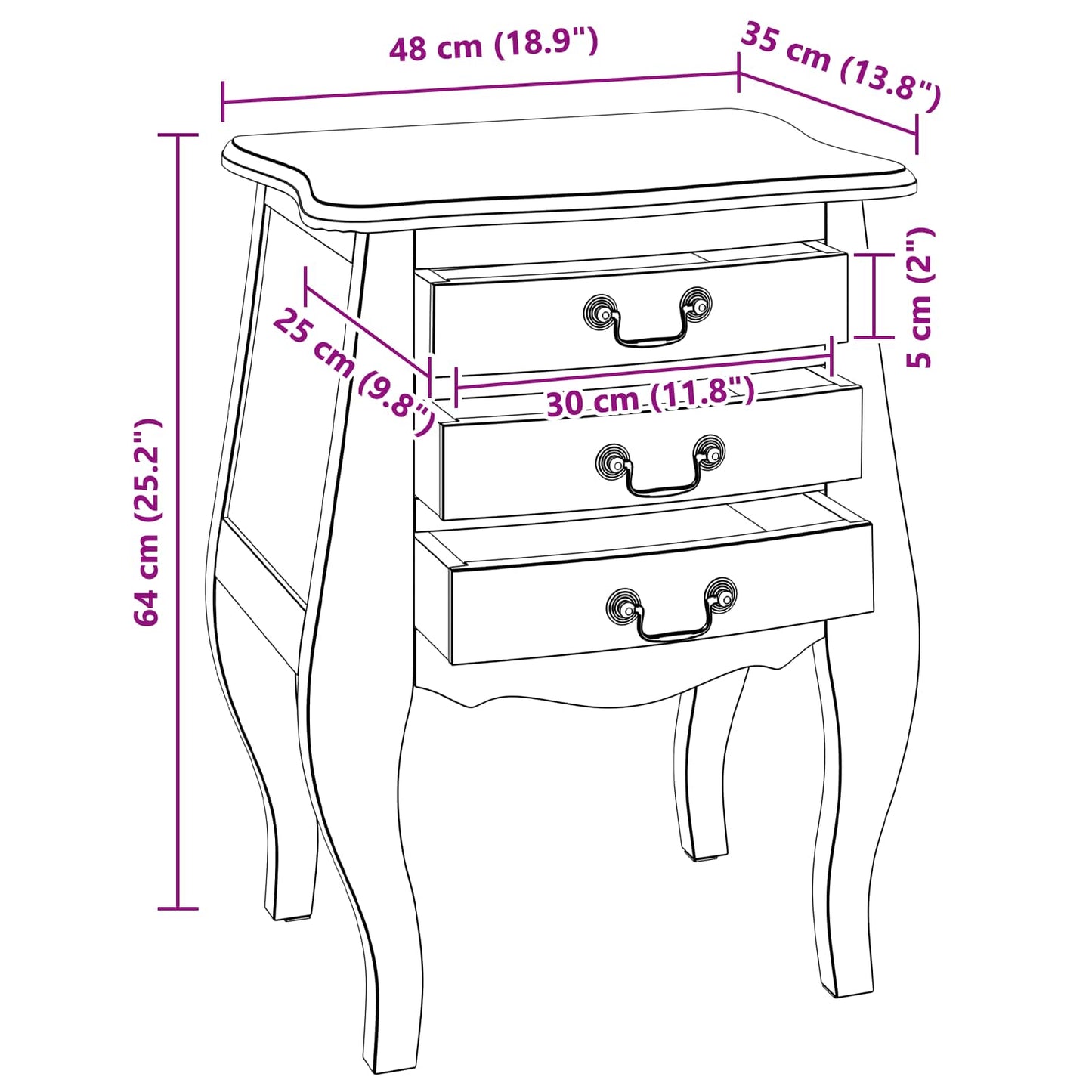 Aufbewahrungstruhe 48 x 35 x 64 cm Massives Mahagoni Holz