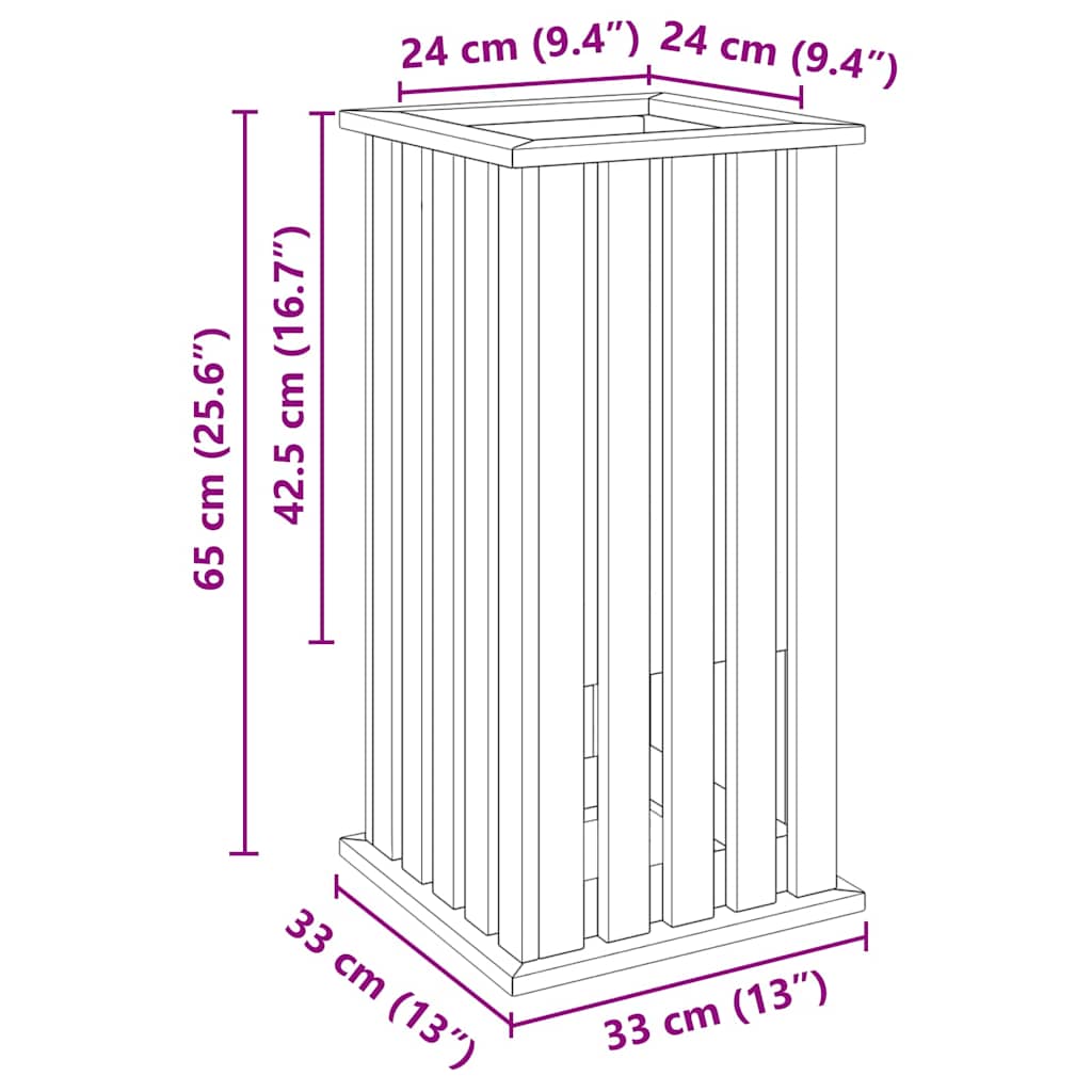 vidaXL Pflanzkästen Braun 33 x 33 x 65 cm Imprägniertes Kiefernholz