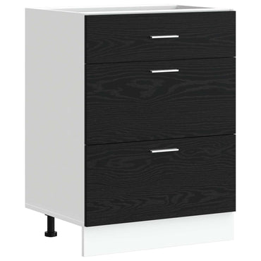 vidaXL Küchenunterschrank Schwarz Eichen-Optik 60 x 46 x 81,5 cm