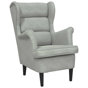 vidaXL Fauteuil gris clair en velours