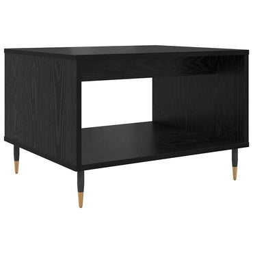 vidaXL Table basse noir aspect chêne 60 x 50 x 40 cm bois d'ingénierie