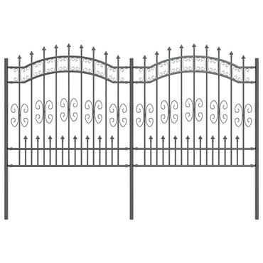 vidaXL Gartenzaun Grau 240 x 166 cm Pulverbeschichteter Stahl