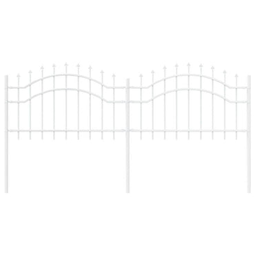 vidaXL Gartenzaun Weiß 240 x 115 cm Pulverbeschichteter Stahl