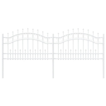 vidaXL Gartenzaun Weiß 240 x 118 cm Pulverbeschichteter Stahl