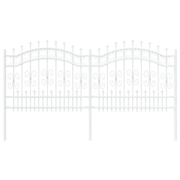 vidaXL Gartenzaun Weiß 240 x 140 cm Pulverbeschichteter Stahl
