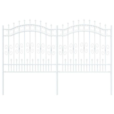 vidaXL Gartenzaun Weiß 240 x 166 cm Pulverbeschichteter Stahl