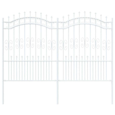 vidaXL Gartenzaun Weiß 240 x 202,5 cm Pulverbeschichteter Stahl