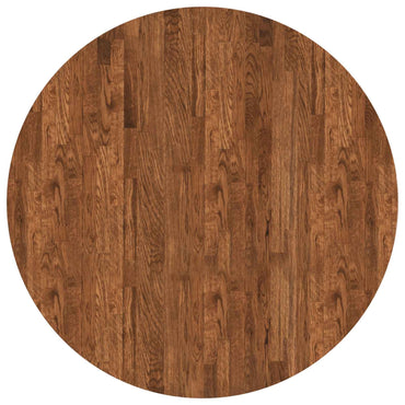 vidaXL Tischplatte Hellbraun Ø 90 x 4 cm Massivholz Eiche