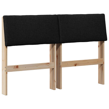 vidaXL Gepolstertes Kopfteil Schwarz 120 cm Massives Kiefernholz