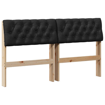 vidaXL Gepolstertes Kopfteil Schwarz 140 cm Massives Kiefernholz