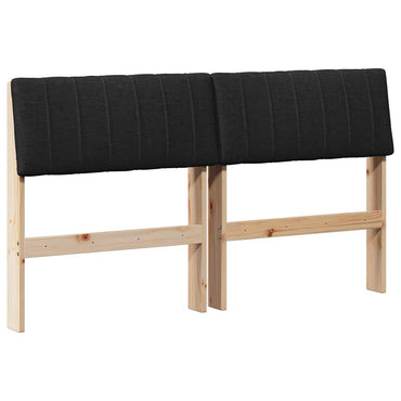 vidaXL Gepolstertes Kopfteil Schwarz 135 cm Massives Kiefernholz