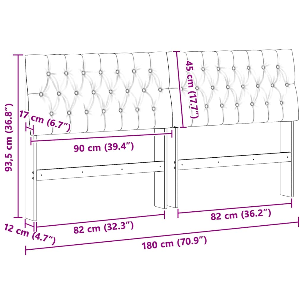 vidaXL Gepolstertes Kopfteil Taupe 180 cm Massives Kiefernholz