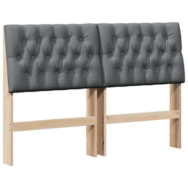 vidaXL Gepolstertes Kopfteil Dunkelgrau 160 cm Massives Kiefernholz