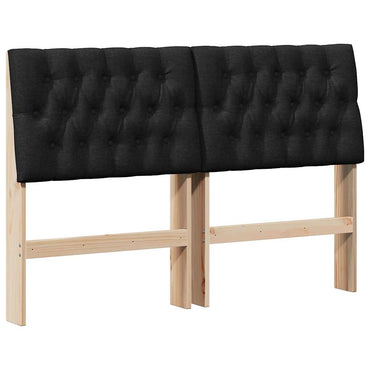 vidaXL Gepolstertes Kopfteil Schwarz 160 cm Massives Kiefernholz