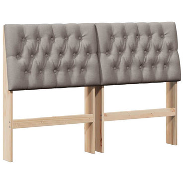vidaXL Gepolstertes Kopfteil Taupe 135 cm Massives Kiefernholz