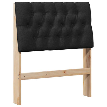 vidaXL Gepolstertes Kopfteil Schwarz 80 cm Massives Kiefernholz