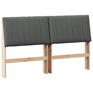vidaXL Gepolstertes Kopfteil Dunkelgrau 160 cm Massives Kiefernholz
