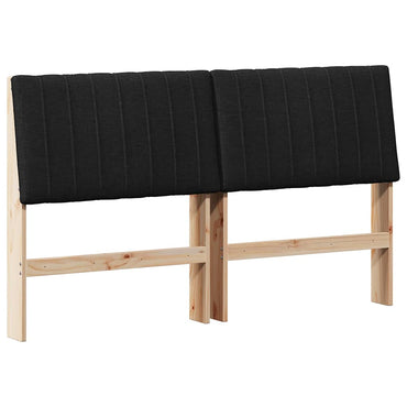 vidaXL Gepolstertes Kopfteil Schwarz 160 cm Massives Kiefernholz