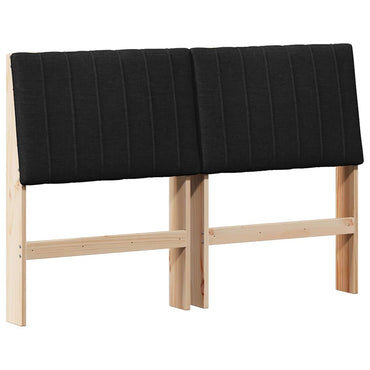 vidaXL Gepolstertes Kopfteil Schwarz 140 cm Massives Kiefernholz