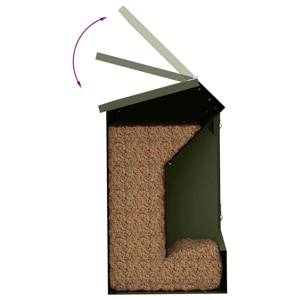 Kaninchenfütterer Olive Grün 33,5 x 25,5 x 45,5 cm