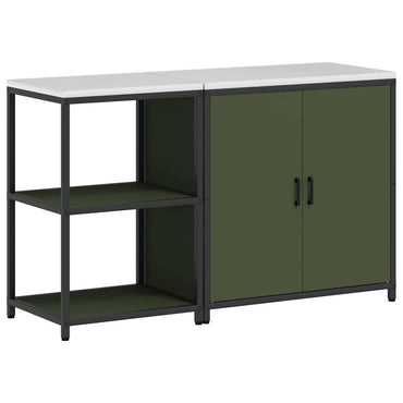 vidaXL Ensemble de rangement de cuisine avec étagère 2 pcs Vert Olive