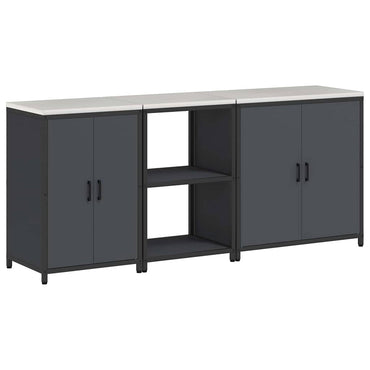 vidaXL Aufbewahrungsset für die Küche mit Regal 3 pcs Anthrazit