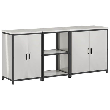 vidaXL Aufbewahrungsset für die Küche mit Regal 3 pcs Silber Edelstahl