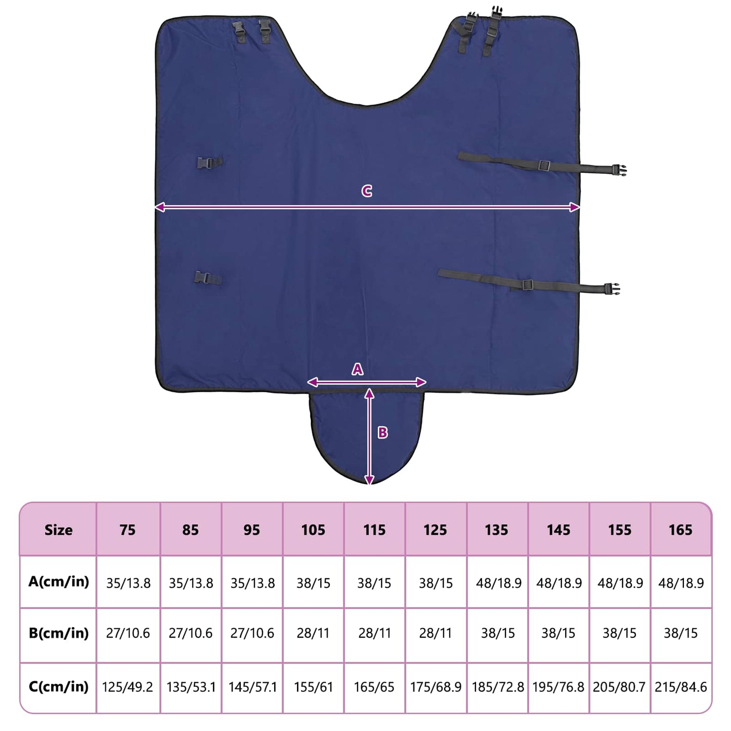Pferdedecke Dunkelgrün und Schwarz 165 cm Polyester